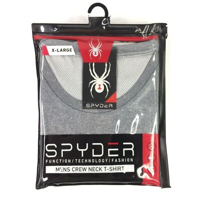 SPYDER Mens T-Shirt Pro-Fiber Pro-Stretch Light-weight Crew Neck Gray XL NEW