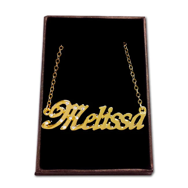 Gold Plated Name Necklace MELISSA Gift Ideas For Her