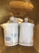 DANSK CREAM CREAMER AND SUGAR FLOWERS TIVOLI Mint