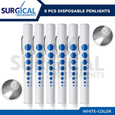 6 Utility Pen Flashlights Disposable Portable Camping Hiking Outdoor Camp Light