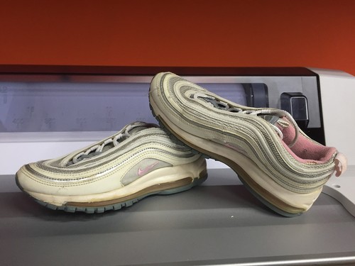 NIKE Air Max 97 SILVER Bianche baffo rosa n° EU 35 - US 4,5 | eBay