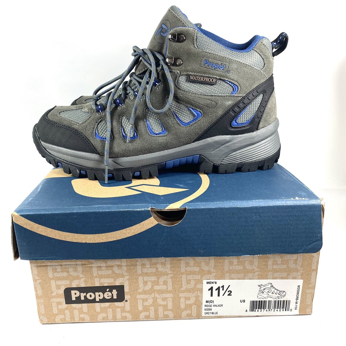 Propet Ridge Walker Mens Hiking Boots Gray Suede/Mesh 