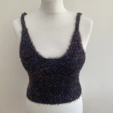 Cooperative at Urban Outfitters Black Fuzzy Glitter Knit Cami Vest Top. Small