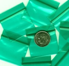100 Green Apple Baggies 1.25 x 1" Mini Zip Bags 12510 Plastic Reclosable