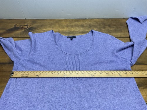 Eileen Fisher Sweater Womens Large Purple Wool Angora Cashmere Blend Long Sleeve - Picture 6 of 7