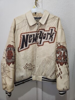 Vintage Mens Vintage leather Jacket New York King Of The Five Boroughs 2XL