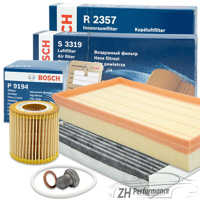 BOSCH INSPEKTIONSPAKET Filter Satz Set Aktivkohle für VW Polo 9N 1.2 ab 11/2001