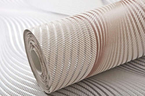 Papel pintado a rayas EDEM 85030BR33 líneas curvas beige-marrón blanco 5,33 m2 - Imagen 2 de 6