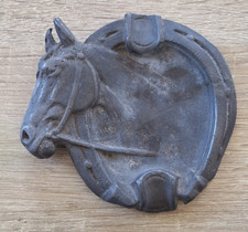 Antico posacenere sigaro ferro cavallo fine 800 equitazione scultura Equestre