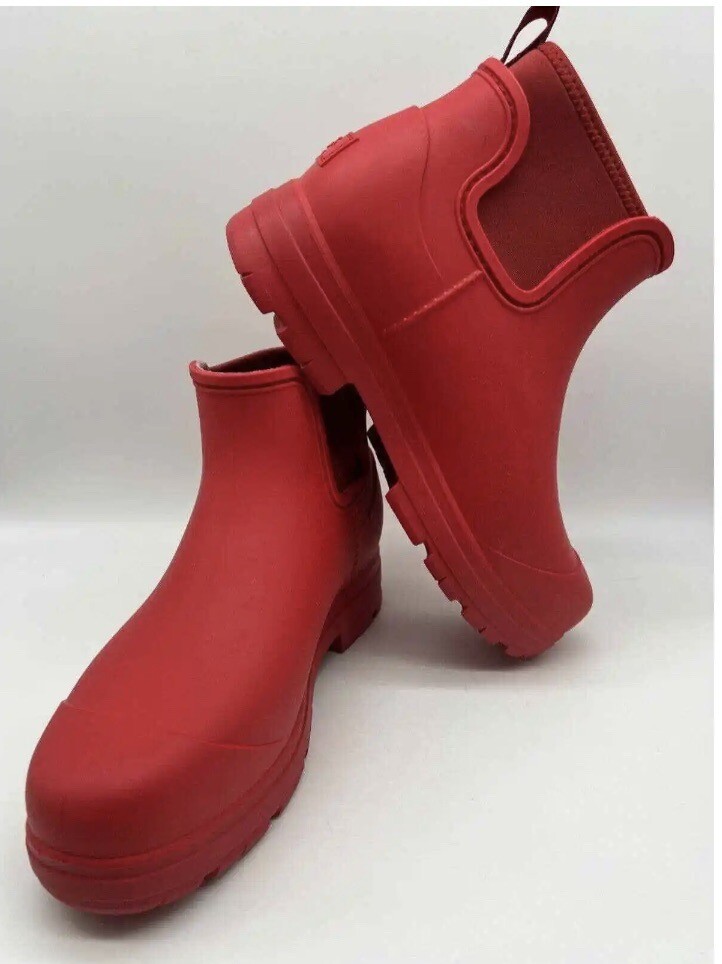 UGG Waterproof Droplet Rubber Rain Boots Women's Red 1130831 Size 9 NEW image 2