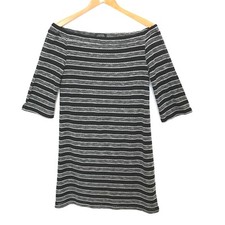 Arthur S. Levine Tahari Dress Womens 6 Off Shoulder Black Grey Sheath New 