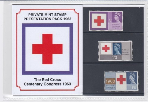 GB 1963 RED CROSS CENTENARY PRIVATE PRESENTATION PACK SG 642 644 MISSED GPO RARE - Picture 3 of 6