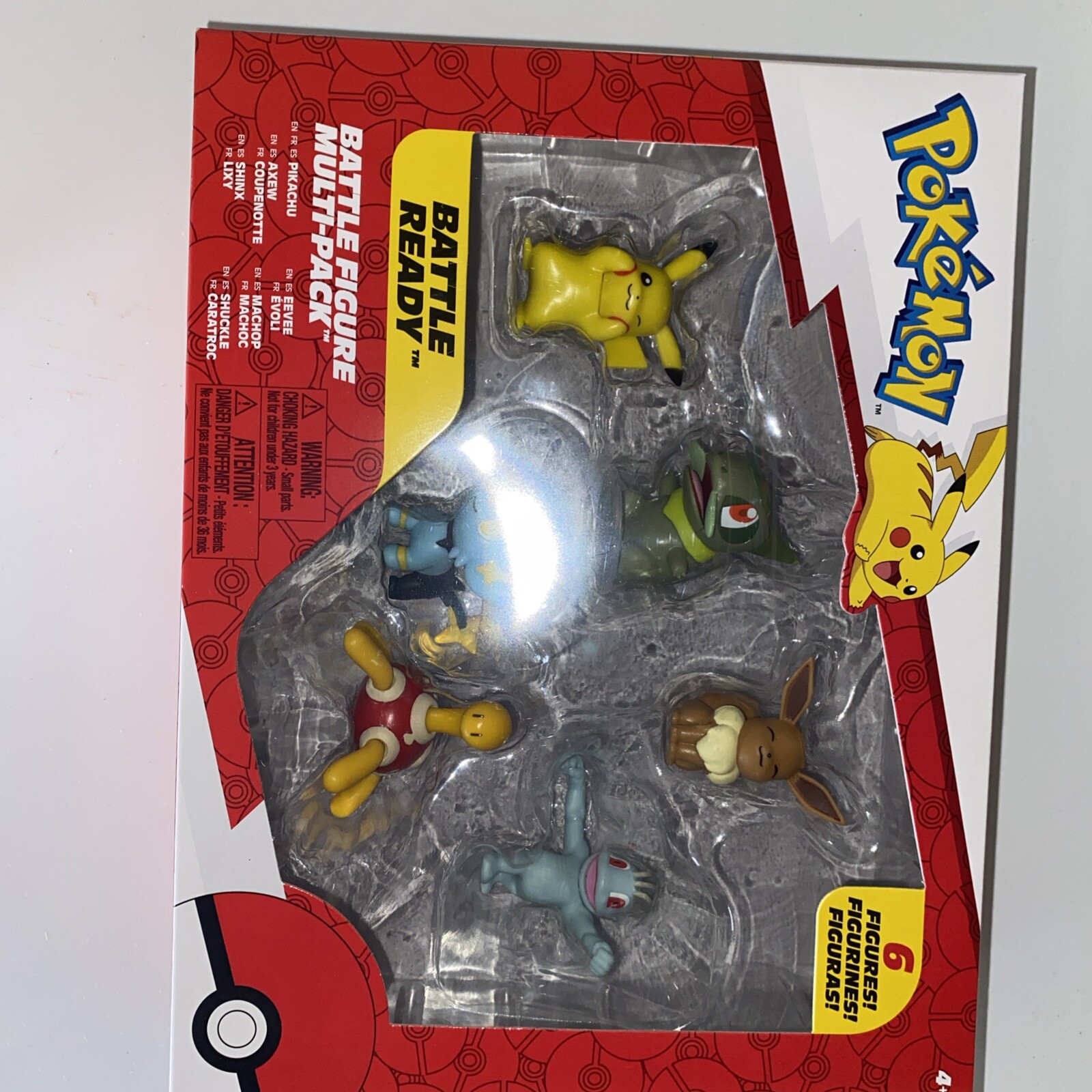 Pokémon Battle Figure 6 Pack with Pikachu Eevee Axew Shinx Shuckle Machop