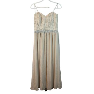 Speechless Cream Lace With Beaded Belt Strapless Prom Dress Size 15 | eBay