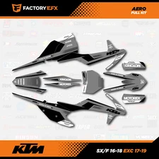 KTM Gray Aero Design Graphics kit fits 16-17 KTM SX SXF XC XCF 125 250 300 450