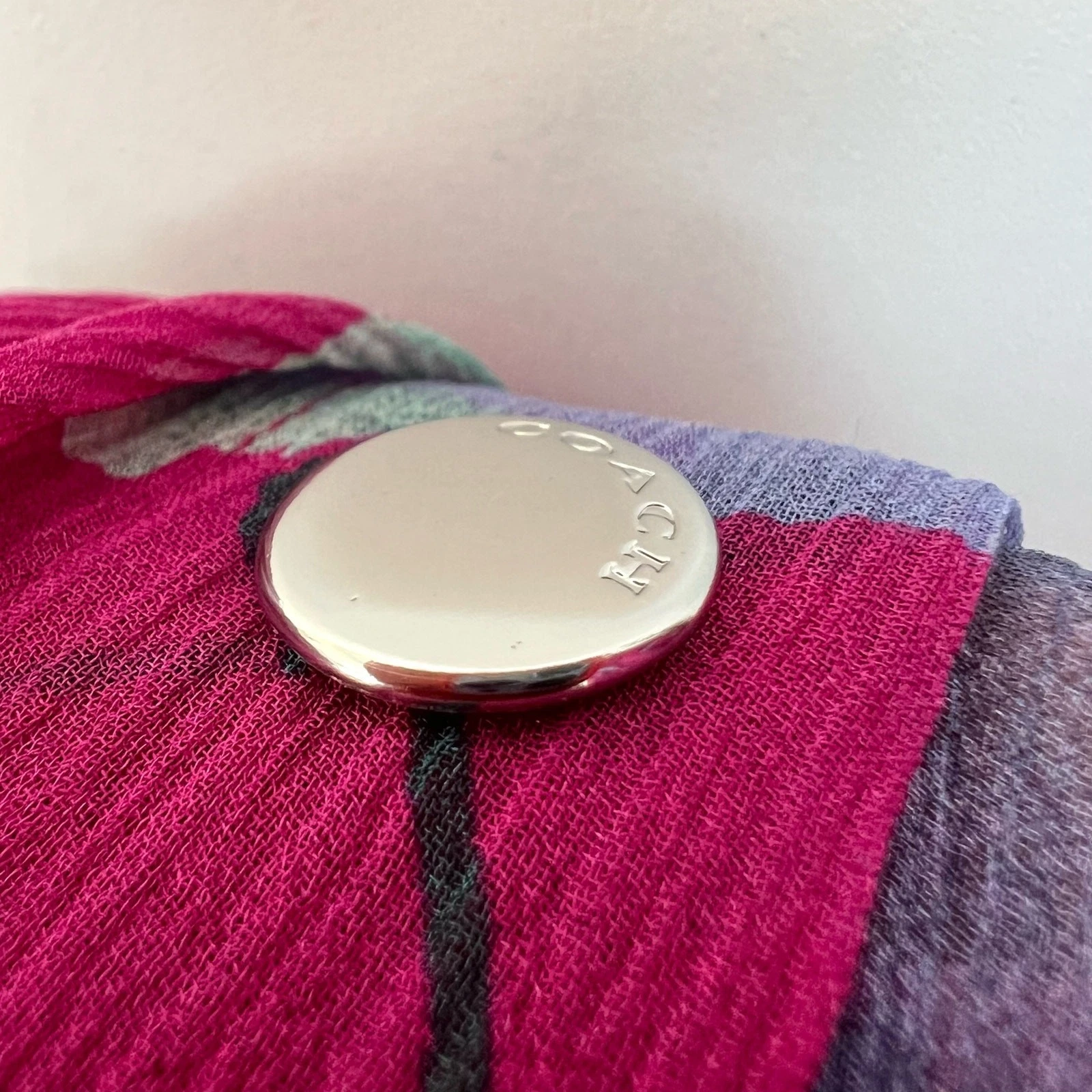 Abito midi Coach 1941 senza maniche scollo a V in seta floreale magenta Taglia: 4 Nuovo con etichette