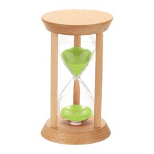 1Pcs 10 Minutes Sand Timer, Wooden Sand Watch for Home, Green