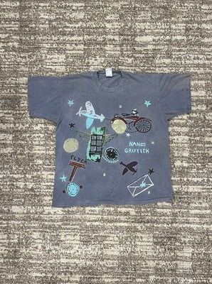 Vintage Nanci Griffith 1995 Flyer Tour T-Shirt Blue XL