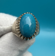 Sterling Silver Ring with Natural Turquoise Feroza Gemstone