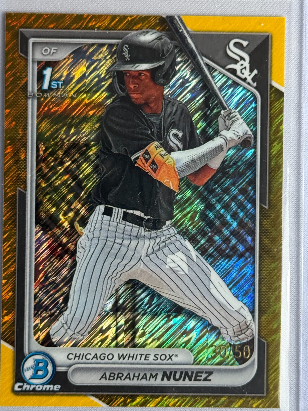 2024 Bowman - Chrome Prospects Abraham Nunez #BCP-56 Gold Refractor /50 (RC)