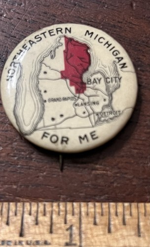 Northeastern MIchigan For Me, Pinback Button 1.25 in Dia. Whitehead & Hoag