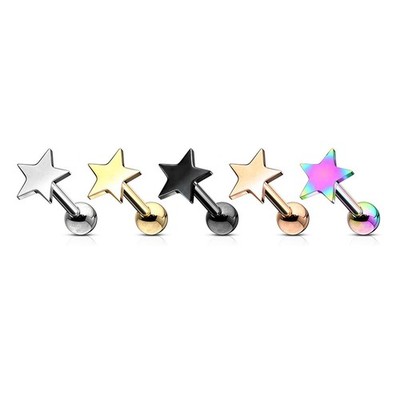Tragus Ohr Piercing Stern Helix Lobe Cartilage Ohrstecker Barbell Edelstahl 316L