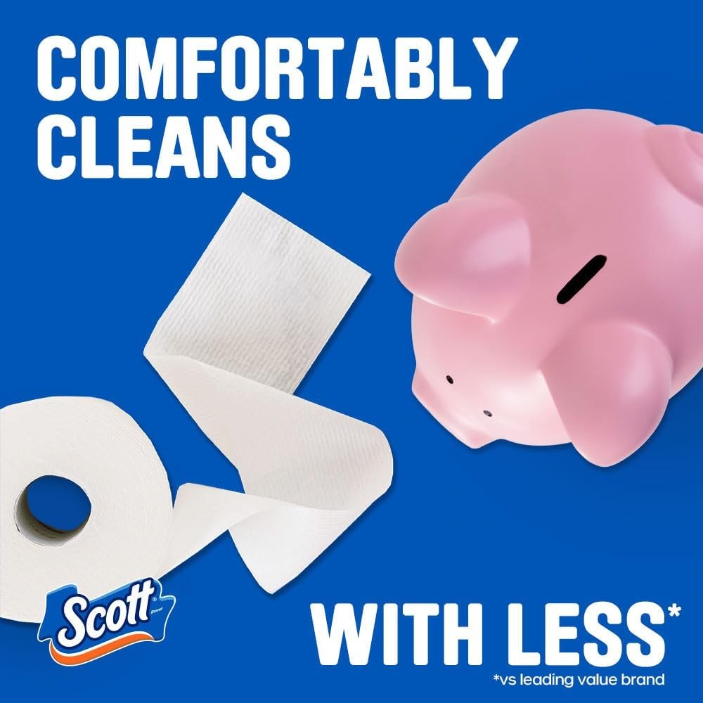 Scott ComfortPlus Toilet Paper 2-Ply Soft Bath Tissue | 36 Double Rolls Strong