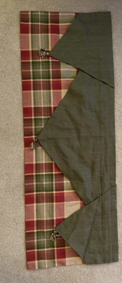 Cenefa/cortinas naturales de arpillera/a cuadros. Juego 4.  Leer Foto 2 de 4