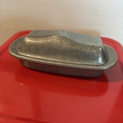 Vintage Wilton Armetale Mount Joy Pewter Butter Dish, Columbia PA, USA