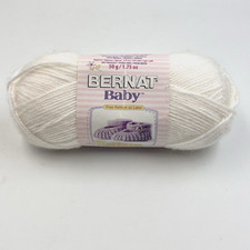 Bernat Baby Yarn WHITE Super Fine 90 Acrylic 10 Nylon 1.75 oz 191 yds. Skein