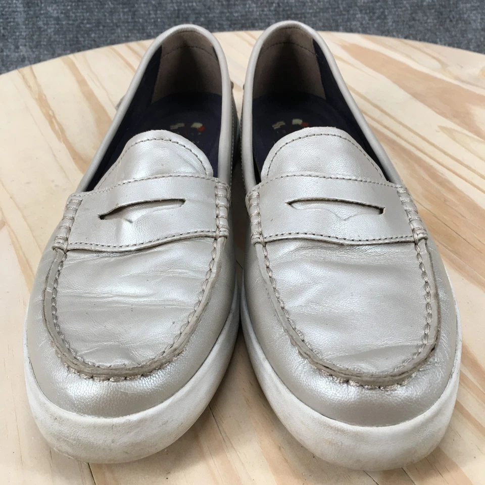 Cole Haan Zapatos Mujer 8 B Grand OS Sin Cordones Penny Mocasín W11061 Beige Metálico Foto 4 de 4