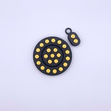 Black and Gold Push Button Fidget Toy Halo And Pad - Dans Fidget Foundry