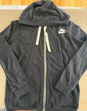 Nike Women s Small Full Zip Hoodie Charcoal Gray Lightweight Sweatshirt
