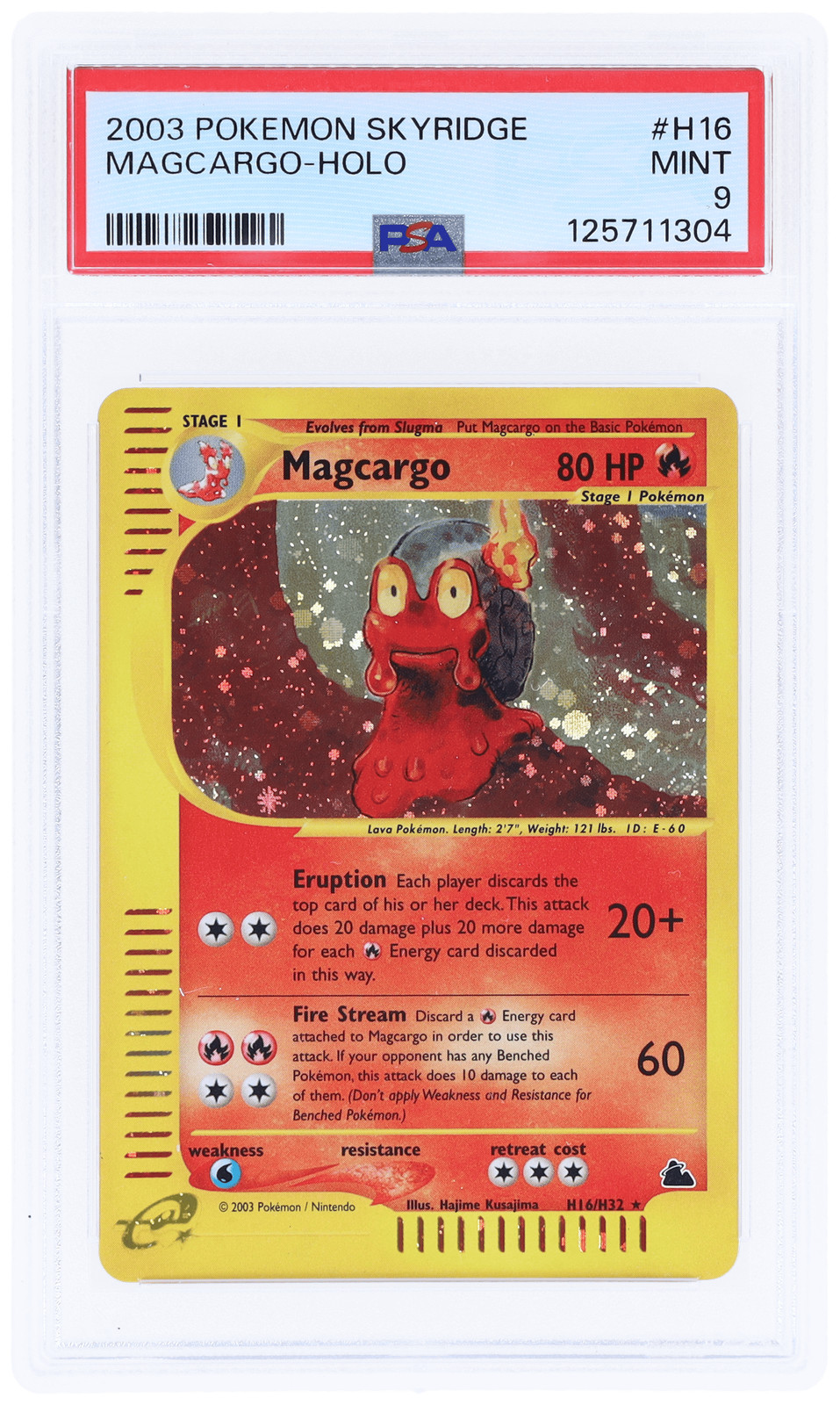 2003 Pokemon Skyridge Magcargo Holo #H16 PSA 9