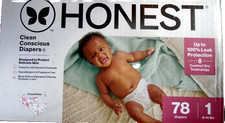 Honest Clean Conscious Diapers Size 1 (8-14lbs) - 78 Count 0.33 per diaper