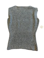 Free People Talia Sweater Mini Dress Sleeveless Grey Sparkle Size Small NWT
