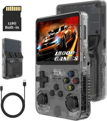 R36s Retro Handheld Videospiel Konsole 21000+Spiele vorinstalliert 128GB DHL