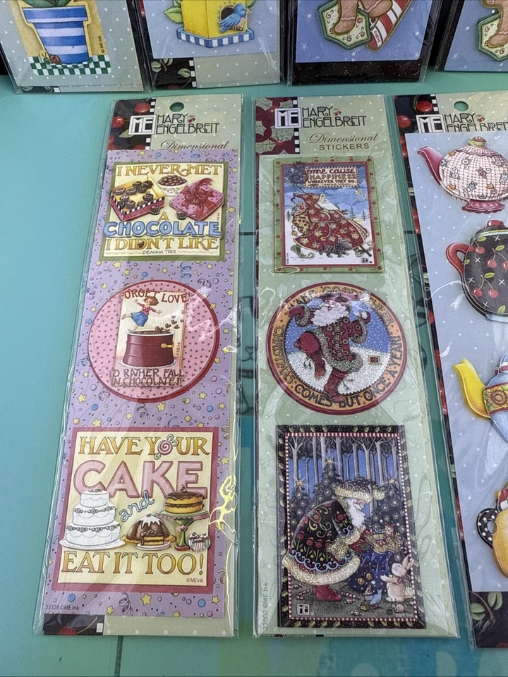 9 Mary Engelbreit Dimensional Stickers- Christmas And Other - Image 4 of 4