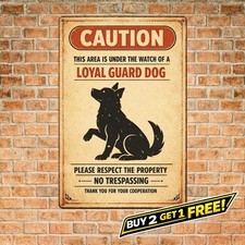 Beware of Australian Shepherd Warning Classic Tin Sign Retro Outdoor Metal Art