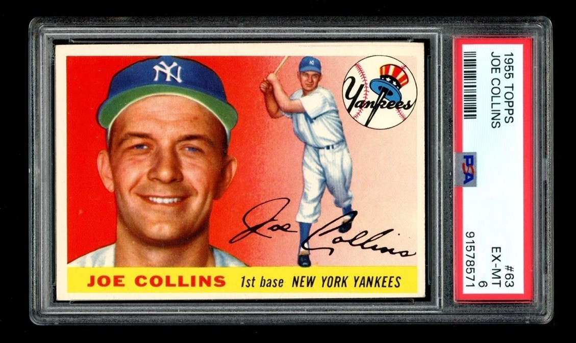 1955 Topps #63 Joe Collins New York Yankees PSA 6 EX-MT