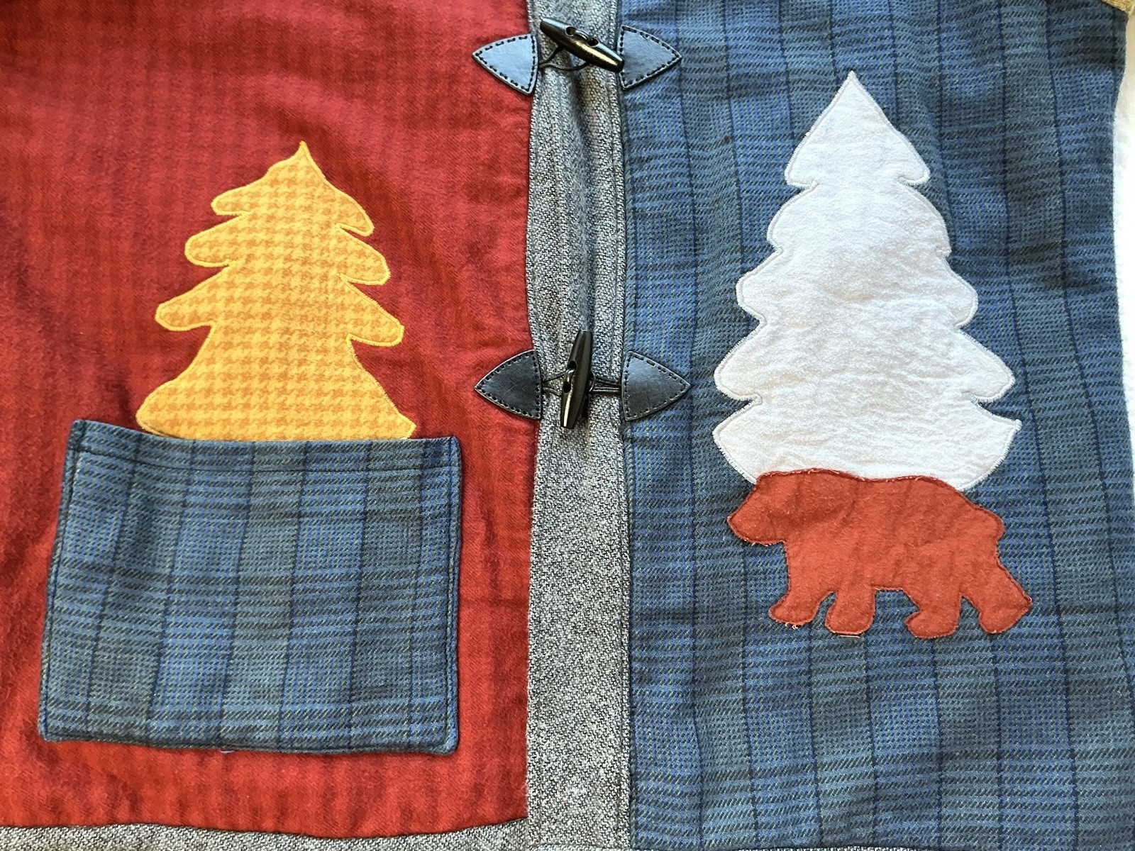 Handmade Patchwork Quilted Lined Trees Moose Bear… - image 4