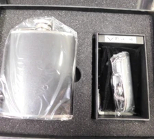 Visol Cigar Lighter & 6 Oz Stainless Steel Flask Gift Set-Old Stock