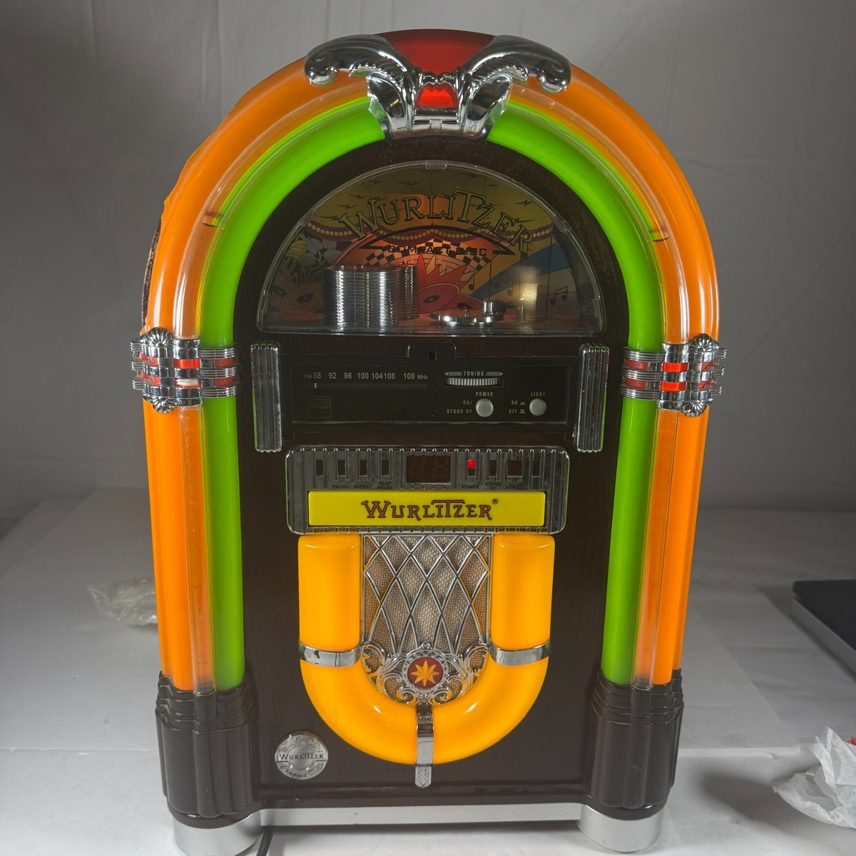 Wurlitzer WR18 Mini Jukebox Bubbler Stereo Radio & CD Player 1015