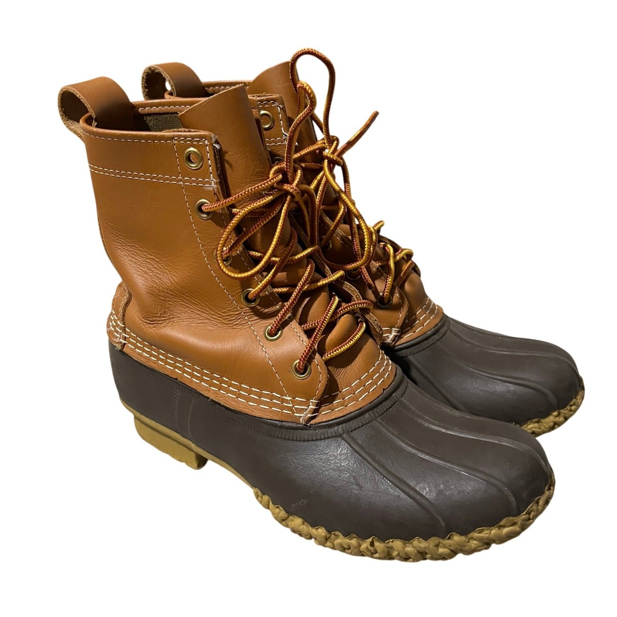Vintage LL Bean Maine Hunting Shoe Duck Boots Tan Brown Leather Ankle Mens 7 USA Vintage LL Bean Duck Boots, Maine Hunting Shoes, Men main image 2