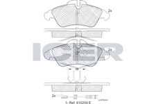 Bremsbelagsatz Vorne Ate-System f&uuml;r Mercedes Vito 638/2 Sprinter ab 95->