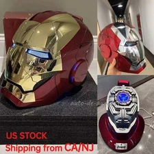 Autoking Iron Man Mk5 1:1 Helmet Wearable Voice-control Mask Cosplay Silver/Gold