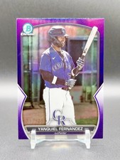 2023 Bowman Draft Yanquiel Fernandez Refractor Purple /250 Color Match Rockies