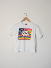Rare Vintage 1991 Danny First Kids T-Shirt USA Made Flag Neon Graphic M