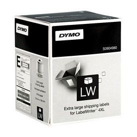 Dymo S0904980 104mm x 159mm XL Shipping Labels Black on White