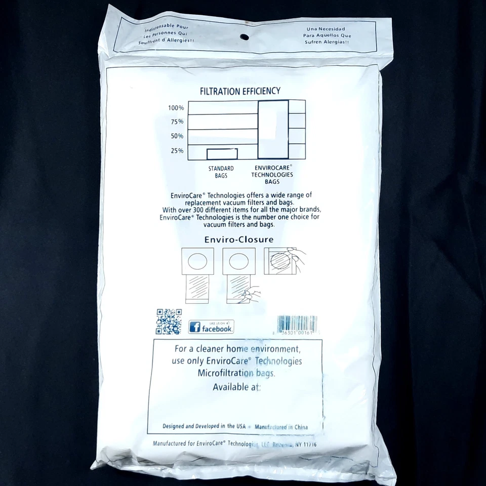 Envirocare Vacuum Bags 5-Pack Fits Electrolux & Sanitaire Style ST - NEW - Image 2 of 2